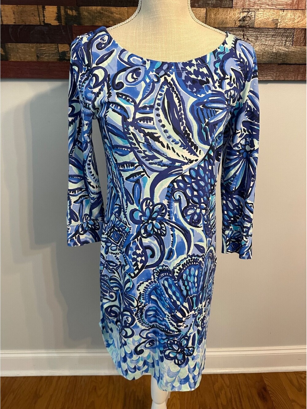 Lilly Pulitzer Hollee Beach Dress Iris Blue Zanzibar Zoo Floral Size Small S